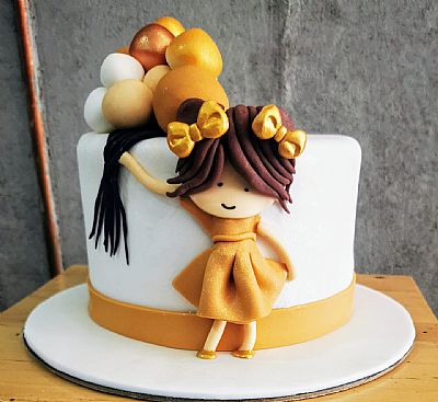 ΤΟΥΡΤΑ 3D ΚΟΡΙΤΣΑΚΙ ΜΕ ΜΠΑΛΟΝΙΑ